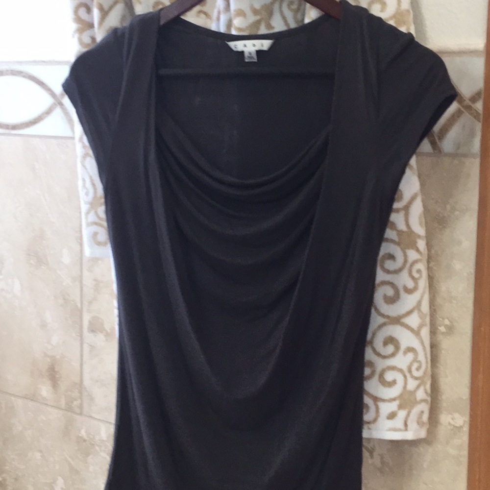CAbi drape front cap sleeve t shirt